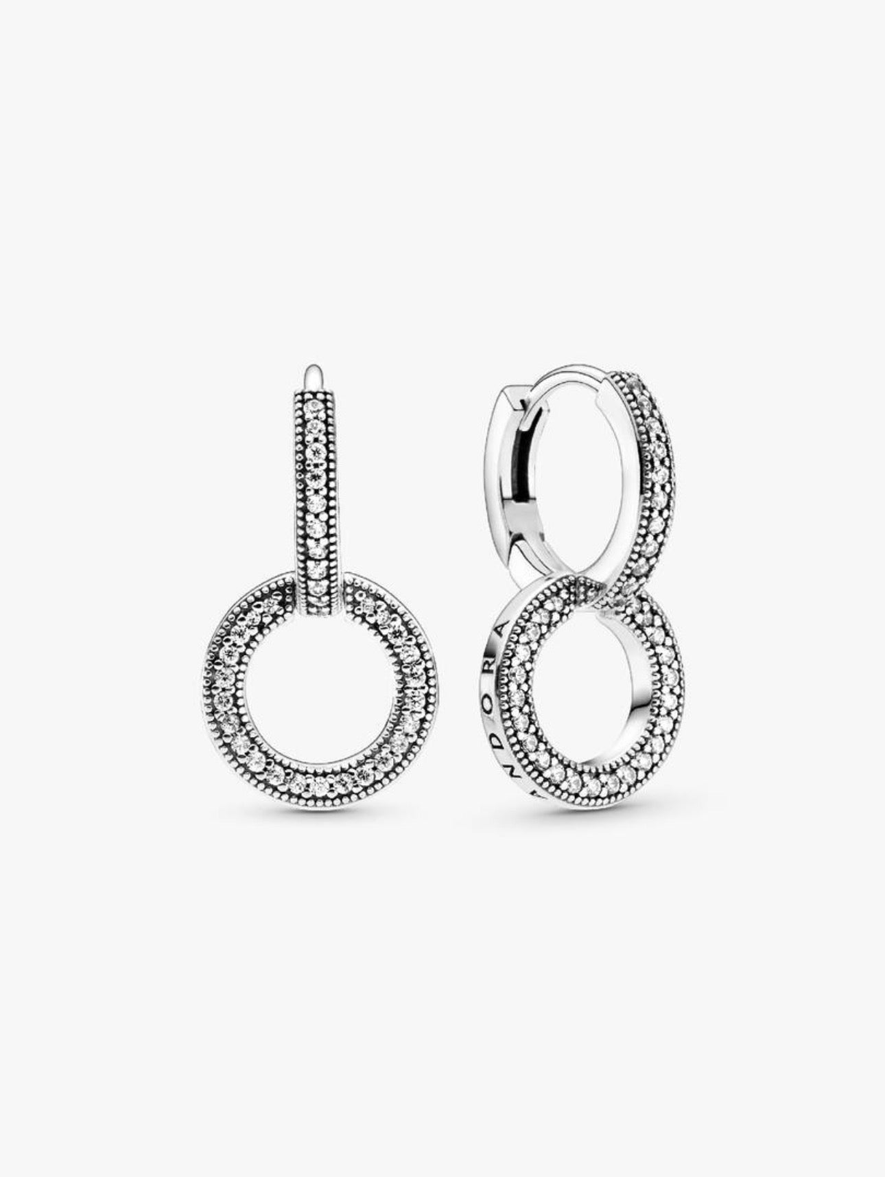 Argollas Pandora doble aro resplandecientes