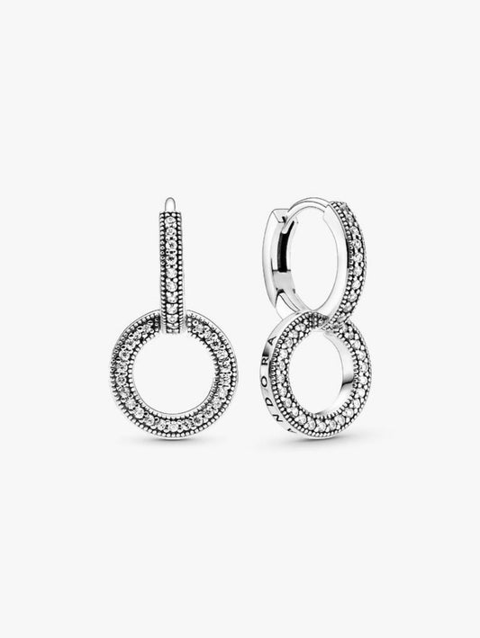 Argollas Pandora doble aro resplandecientes