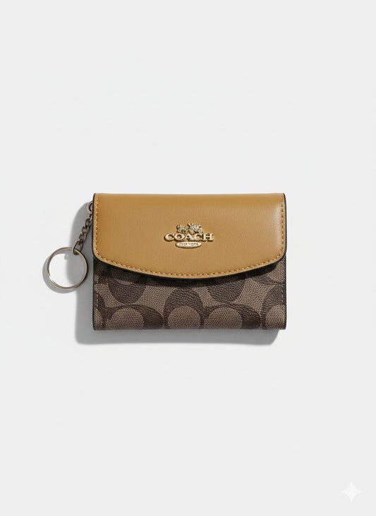 Monedero Coach Cuadrado Tipo Llavero café Con Marrón