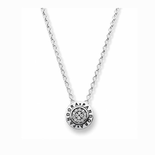 Collar Pandora Círculo Pequeño Con Circonias Y Logo