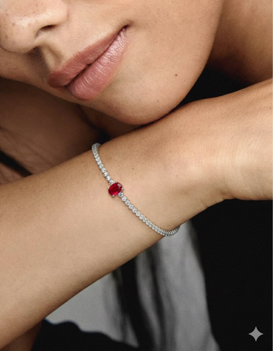 Pulsera Pandora De Pavé Brillante Roja