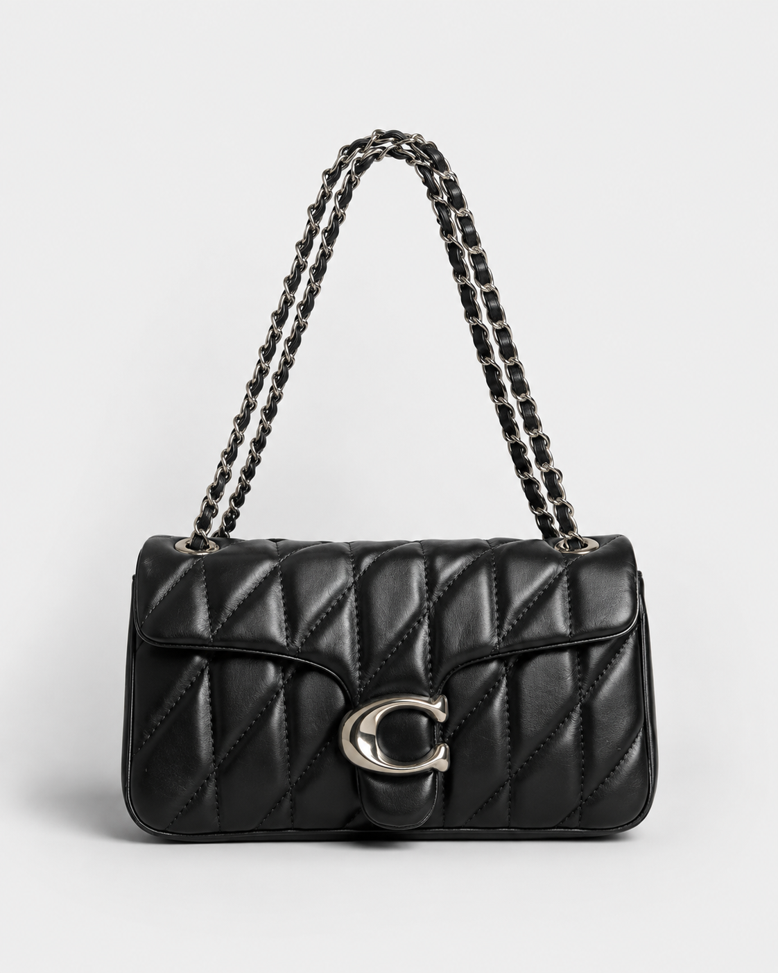 Cartera Coach Quilted Tabby 26 en piel napa acolchada color negro Con Caja