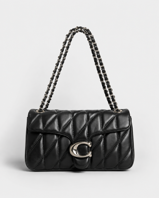 Cartera Coach Quilted Tabby 26 en piel napa acolchada color negro Con Caja