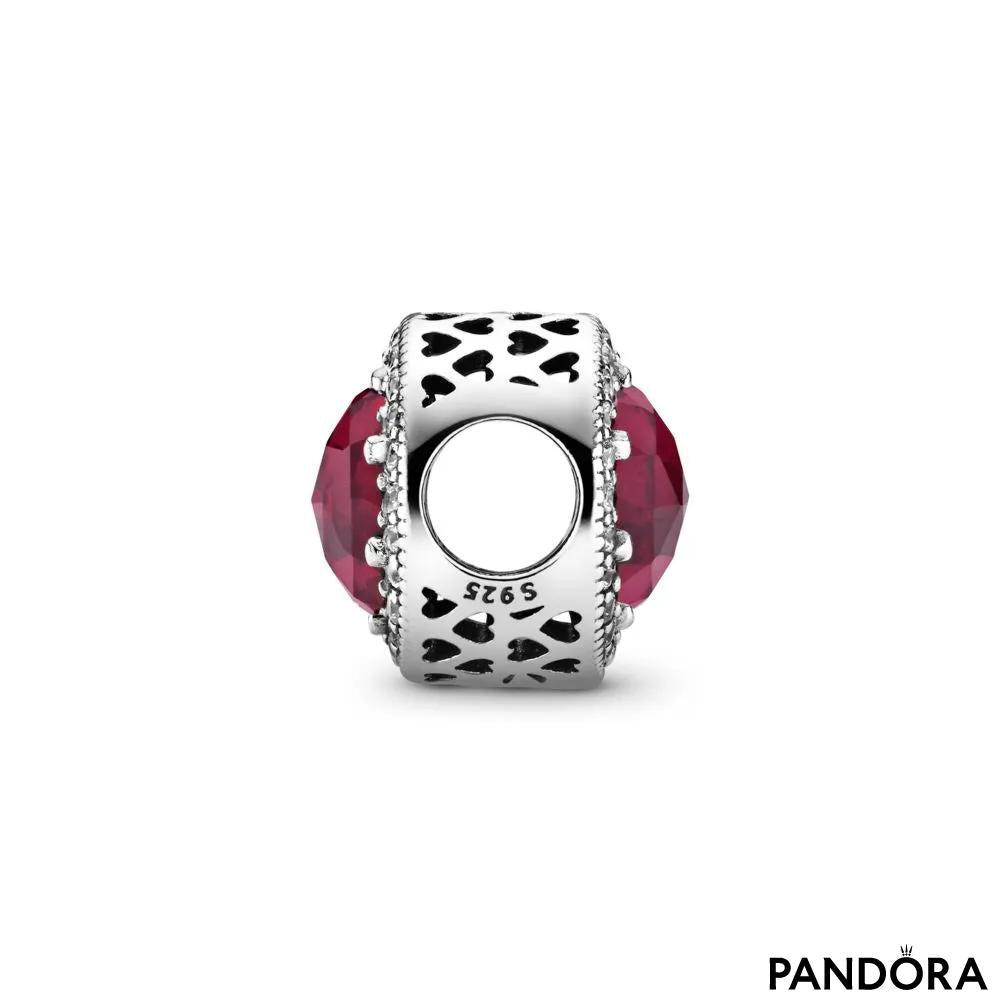 Charm Pandora Circular Brillante Rojo