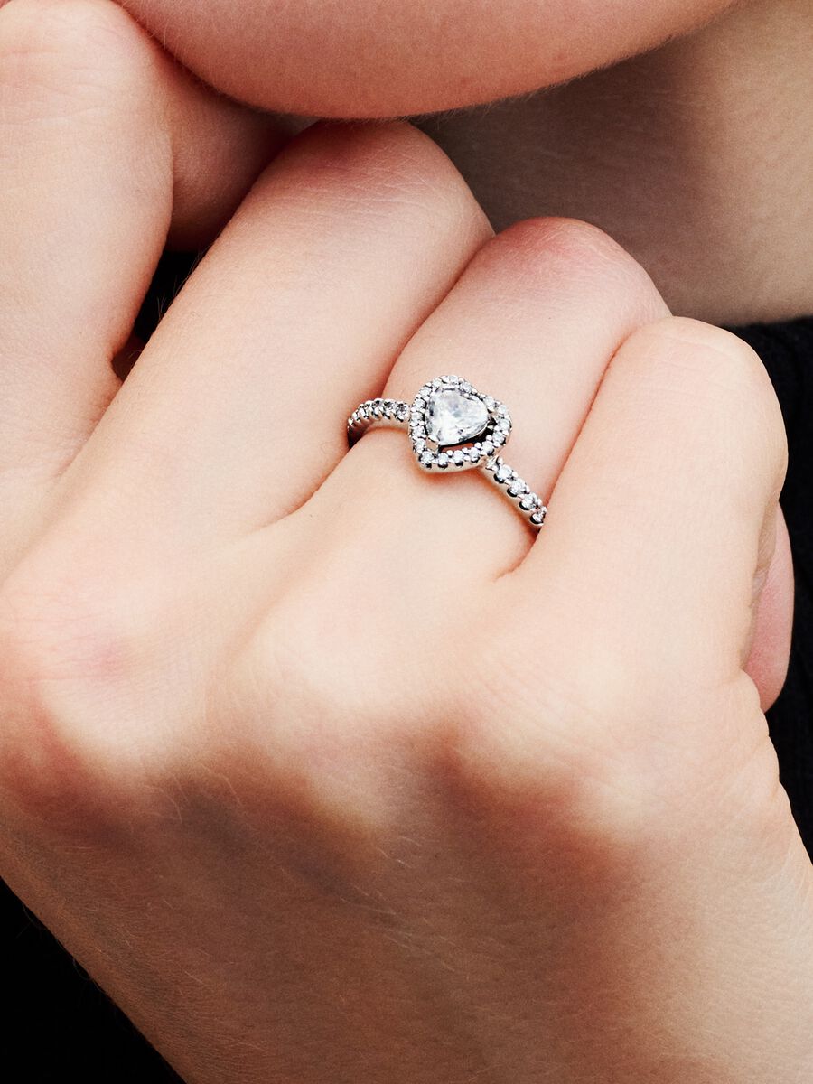 Anillo Pandora De Corazón Blanco Brillante