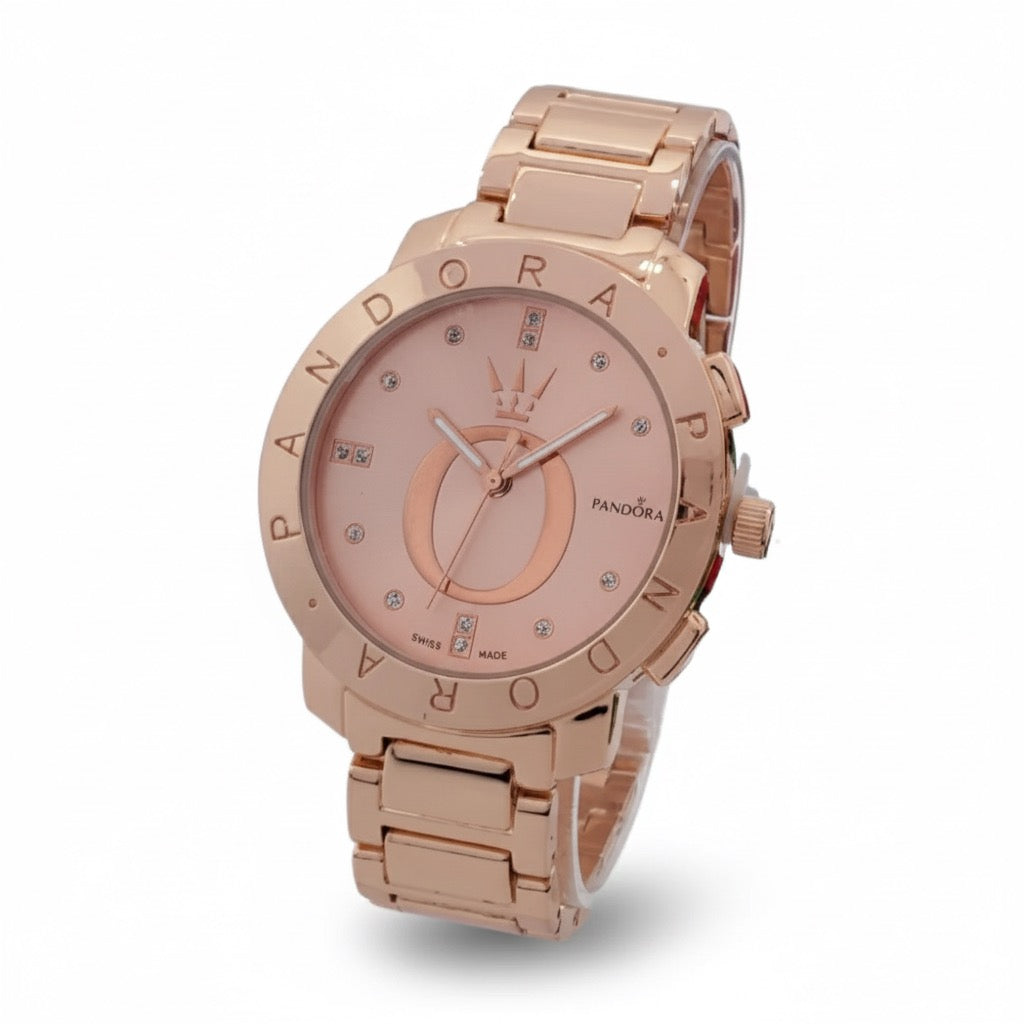 Reloj Pandora Logo Grande En Rose Gold