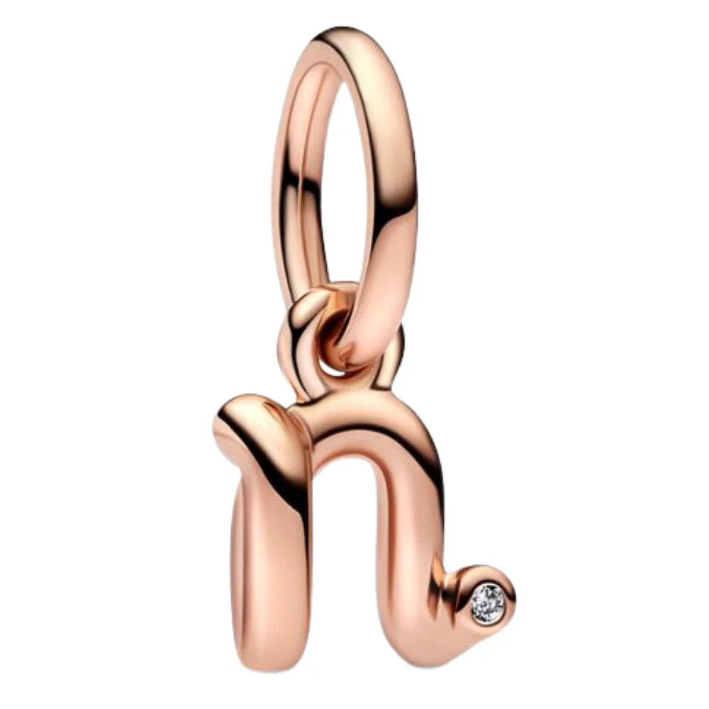 Charm Pandora Inicial Abecedario de la A - Z minúscula Rose Gold