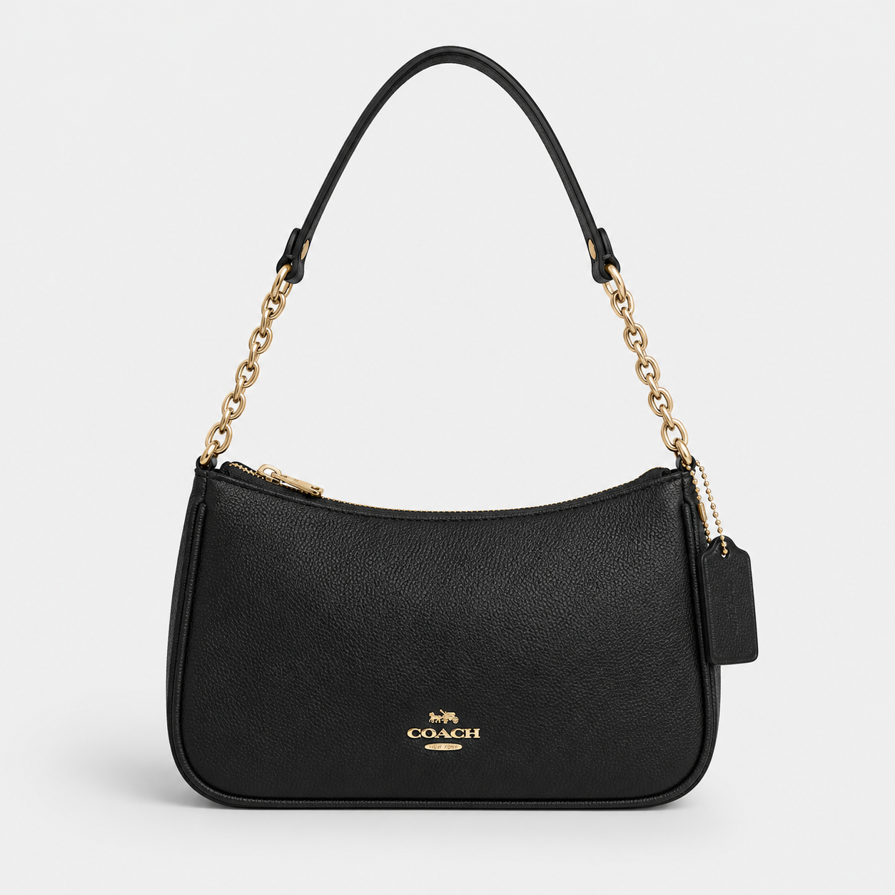 Cartera Coach De Hombro Mediana Teri Color Negro Matte