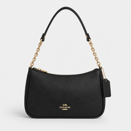 Cartera Coach De Hombro Mediana Teri Color Negro Matte