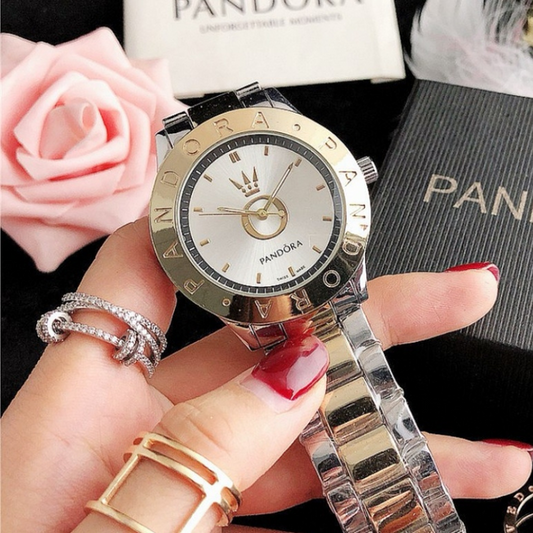 RELOJ PANDORA PLATEADO CON DORADO