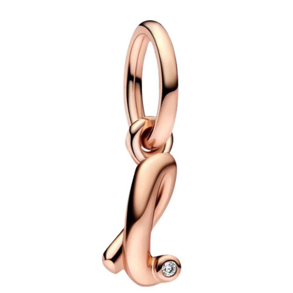 Charm Pandora Inicial Abecedario de la A - Z minúscula Rose Gold