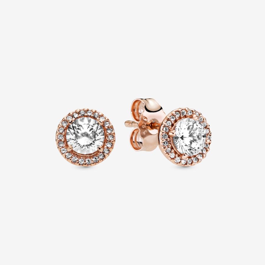 Aretes Pandora Elegancia Clásica En Rose Gold