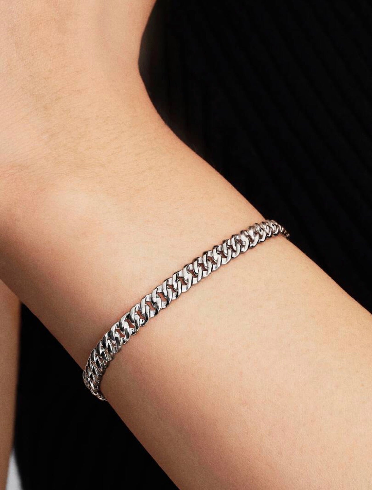 Brazalete Pandora De Cadena Cubana Plata