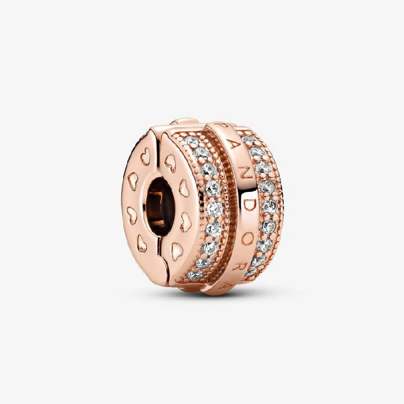 Charm Pandora De Seguridad Con Logo en Rose Gold