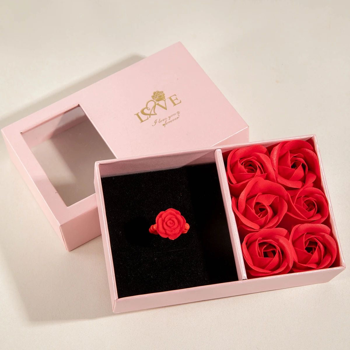 Kit De Regalo 6 Rosas para Joyería Rosa