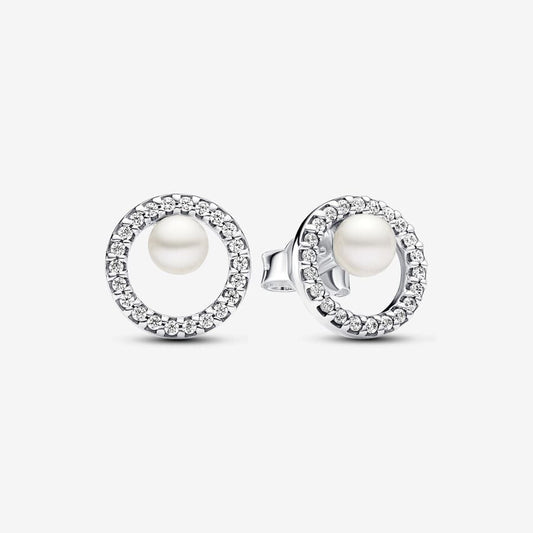 Aretes Pandora De Perlas Tratadas y Pavé