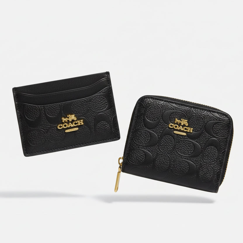 Monedero Con Tarjetero Coach Negro