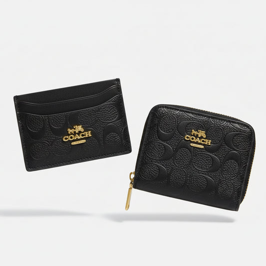 Monedero Con Tarjetero Coach Negro