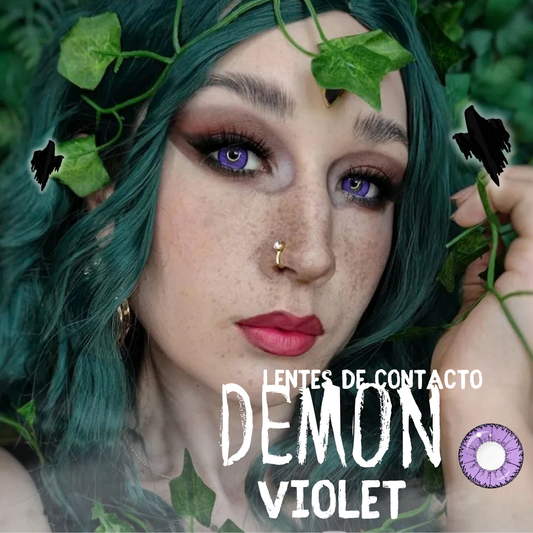Lentes De Contacto Meetone Halloween Tono Demon Violet