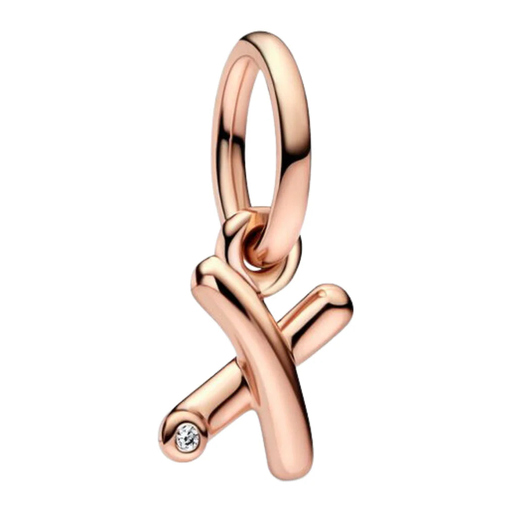 Charm Pandora Inicial Abecedario de la A - Z minúscula Rose Gold