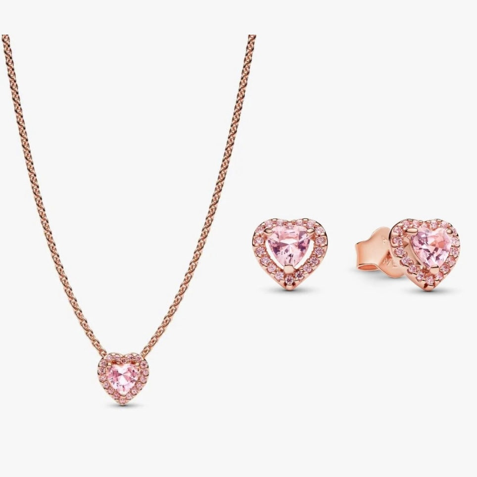 Set de Regalo Pandora Corazón Rosado En Rose Gold