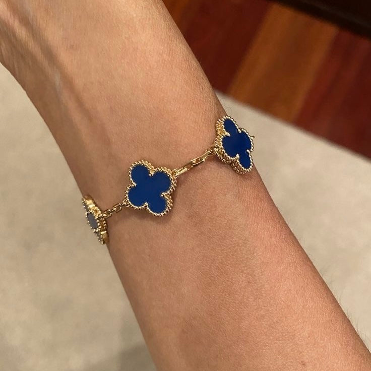 Pulsera Van Cleef Vintage Alhambra Azul Marino