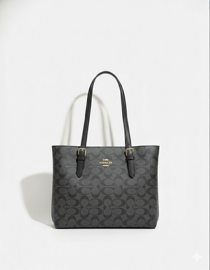 Cartera Coach Mollie Tote Negra Mediana