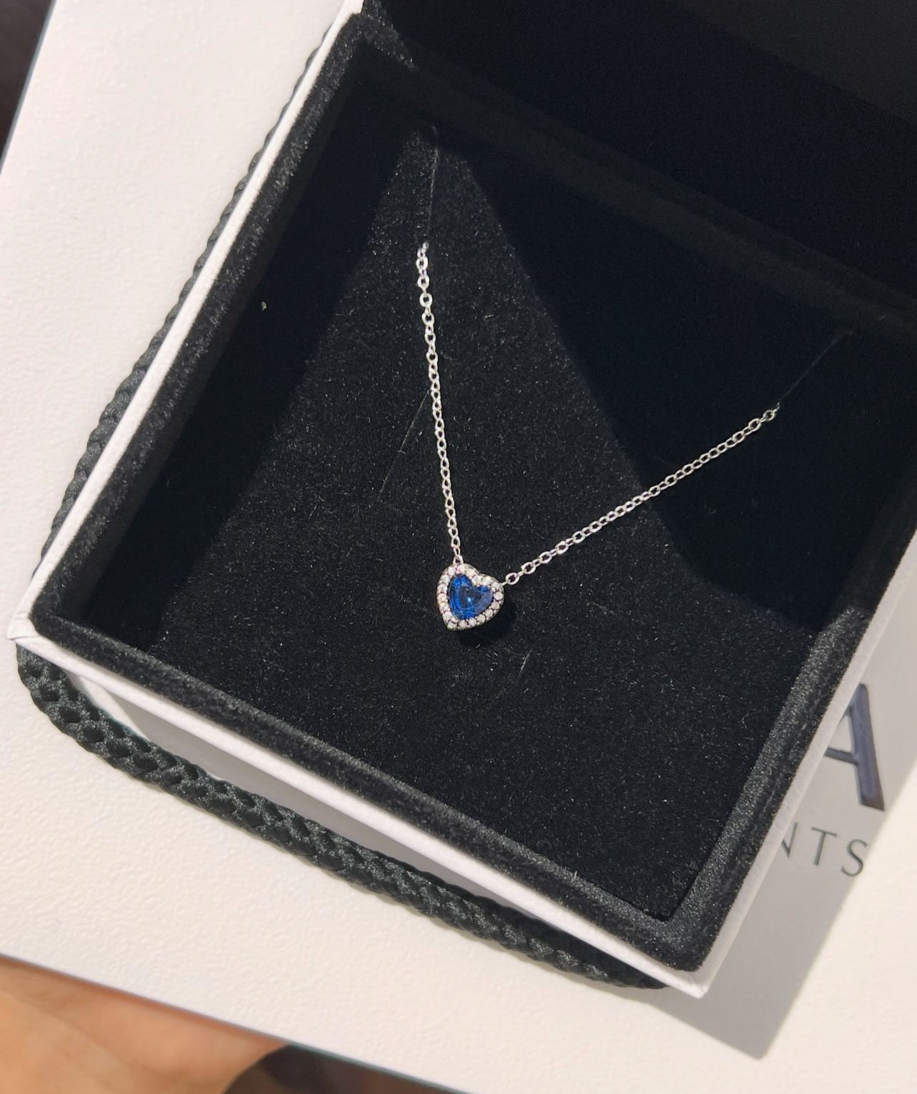 Set Pandora De Corazón Azul Brillante