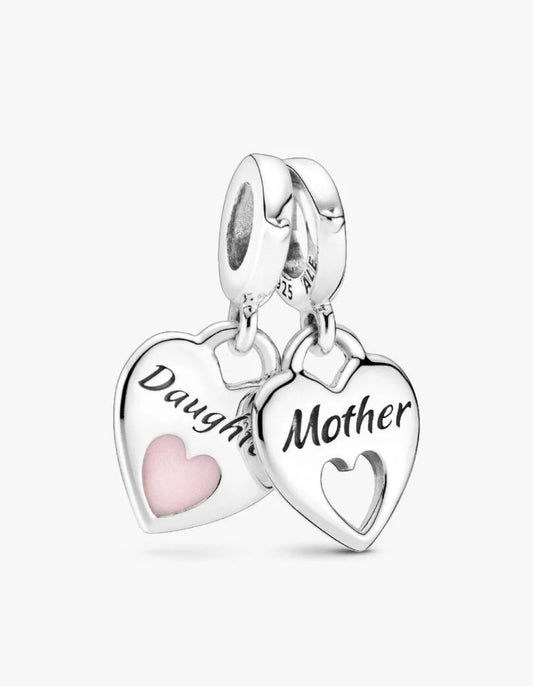 Charm Pandora Corazón Doble Madre e Hija (2 charms)