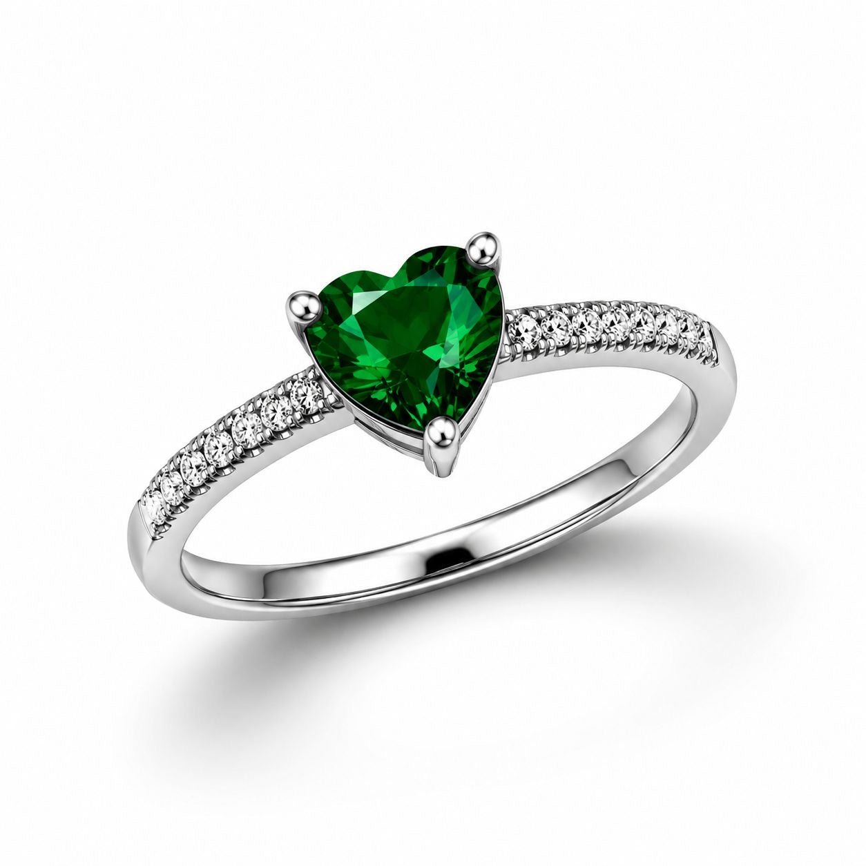 Anillo Pandora Corazón Verde Clásico