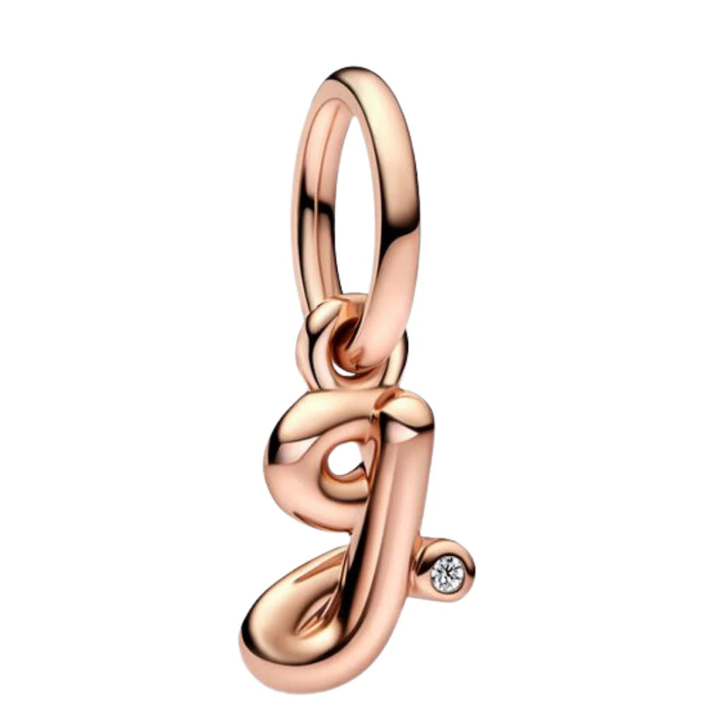 Charm Pandora Inicial Abecedario de la A - Z minúscula Rose Gold