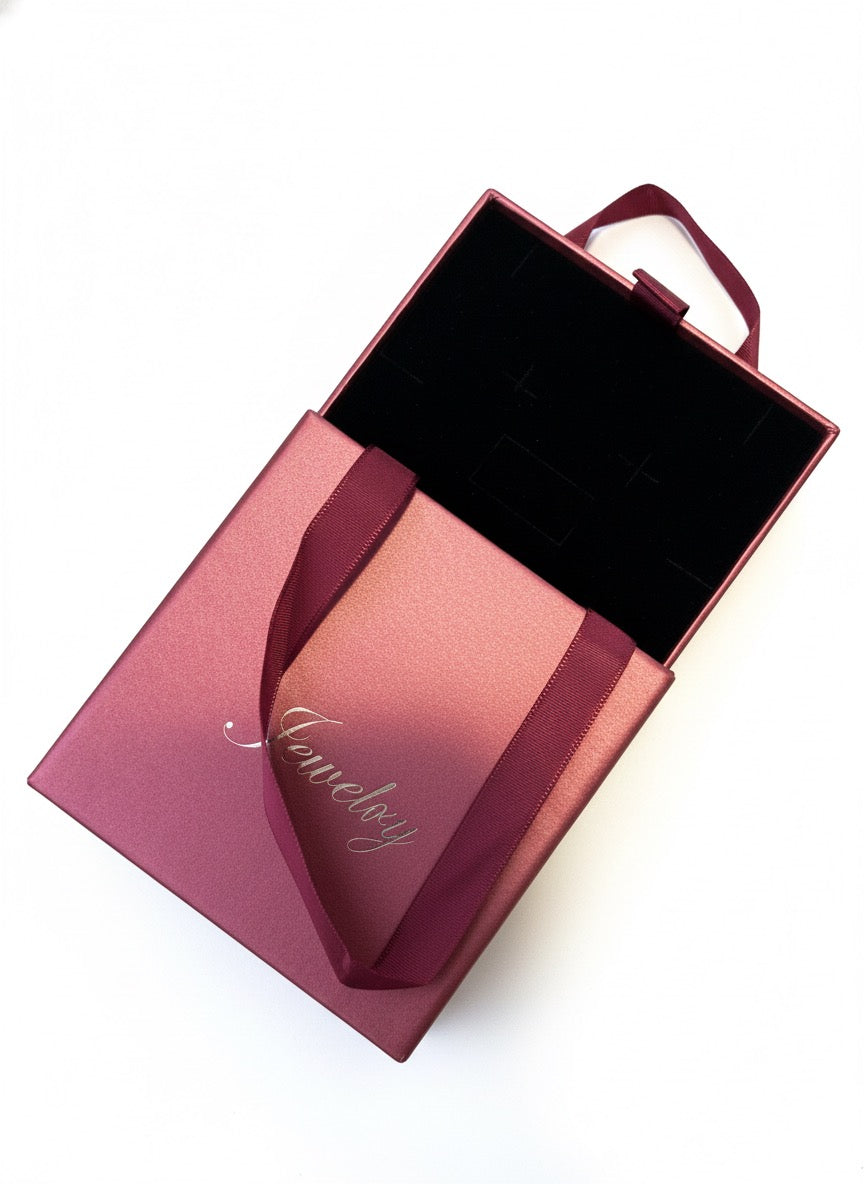 Caja de Regalo Estilo Cartera Para Joyas Color Rojo