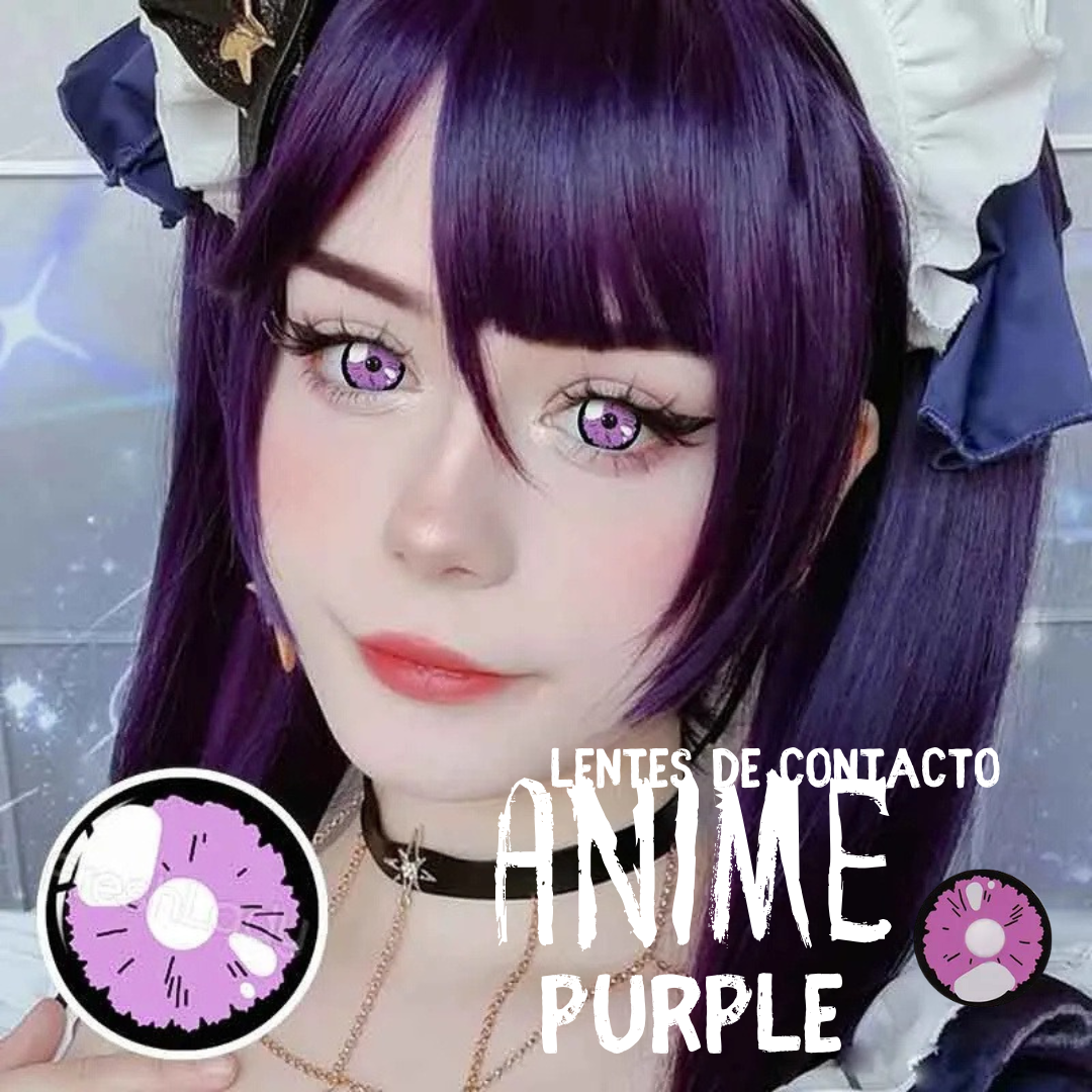 Lentes De Contacto Meetone Halloween Tono Anime Purple