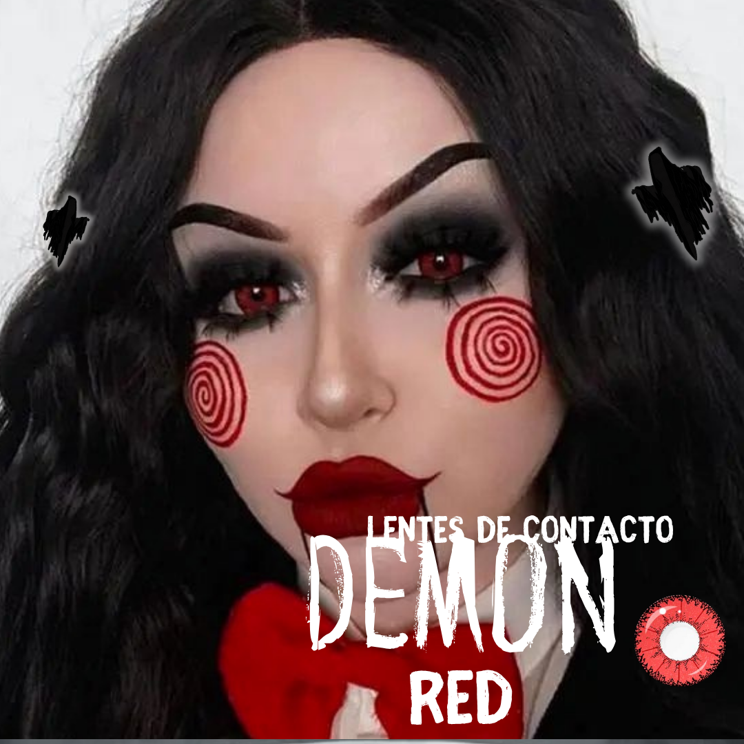 Lentes De Contacto Meetone Halloween Tono Demon red