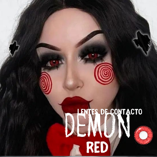 Lentes De Contacto Meetone Halloween Tono Demon red