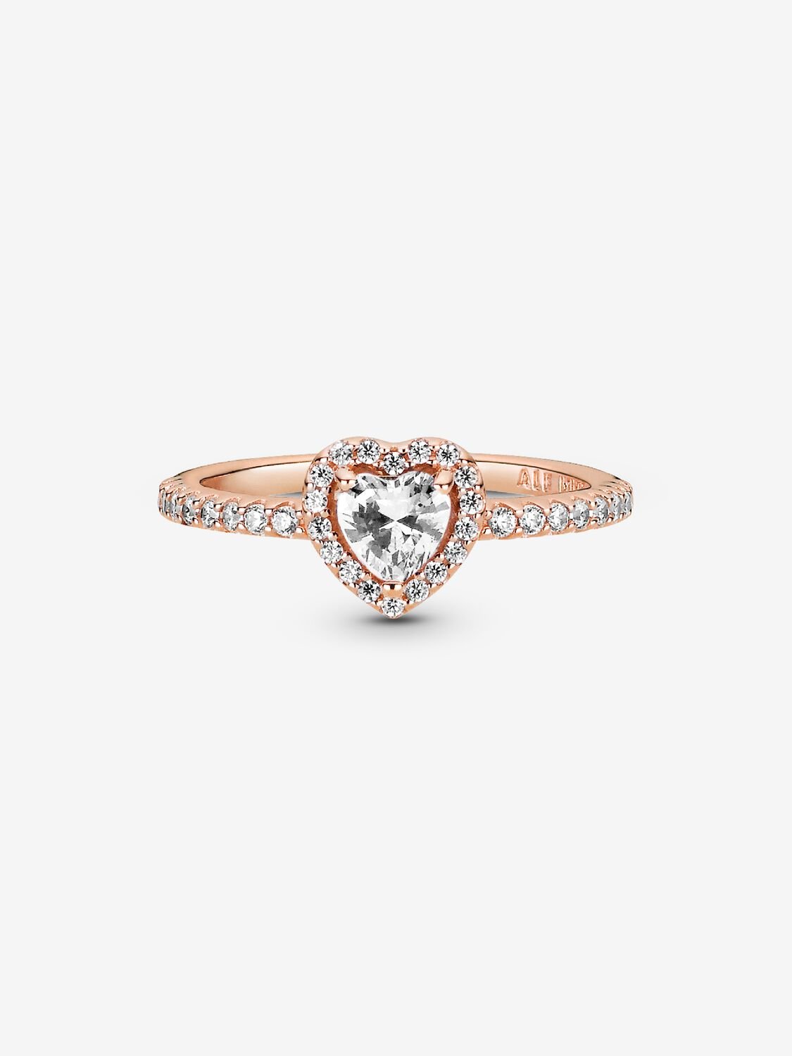 Anillo Pandora Corazón Blanco Brillante en Rose Gold