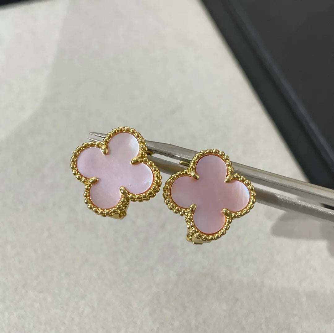 Aretes Van Cleef Vintage Alhambra Rosa