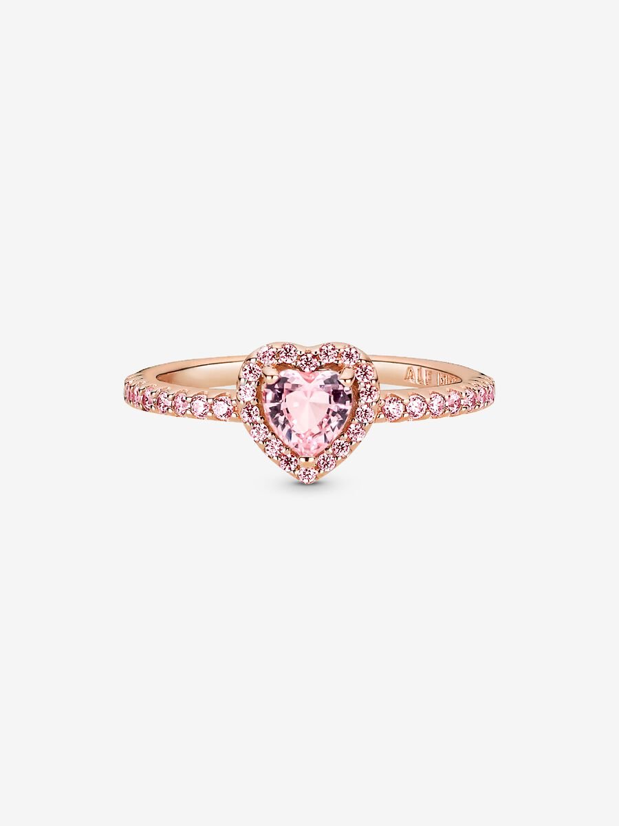 Anillo Pandora Corazón Rosa Brillante en Rose Gold
