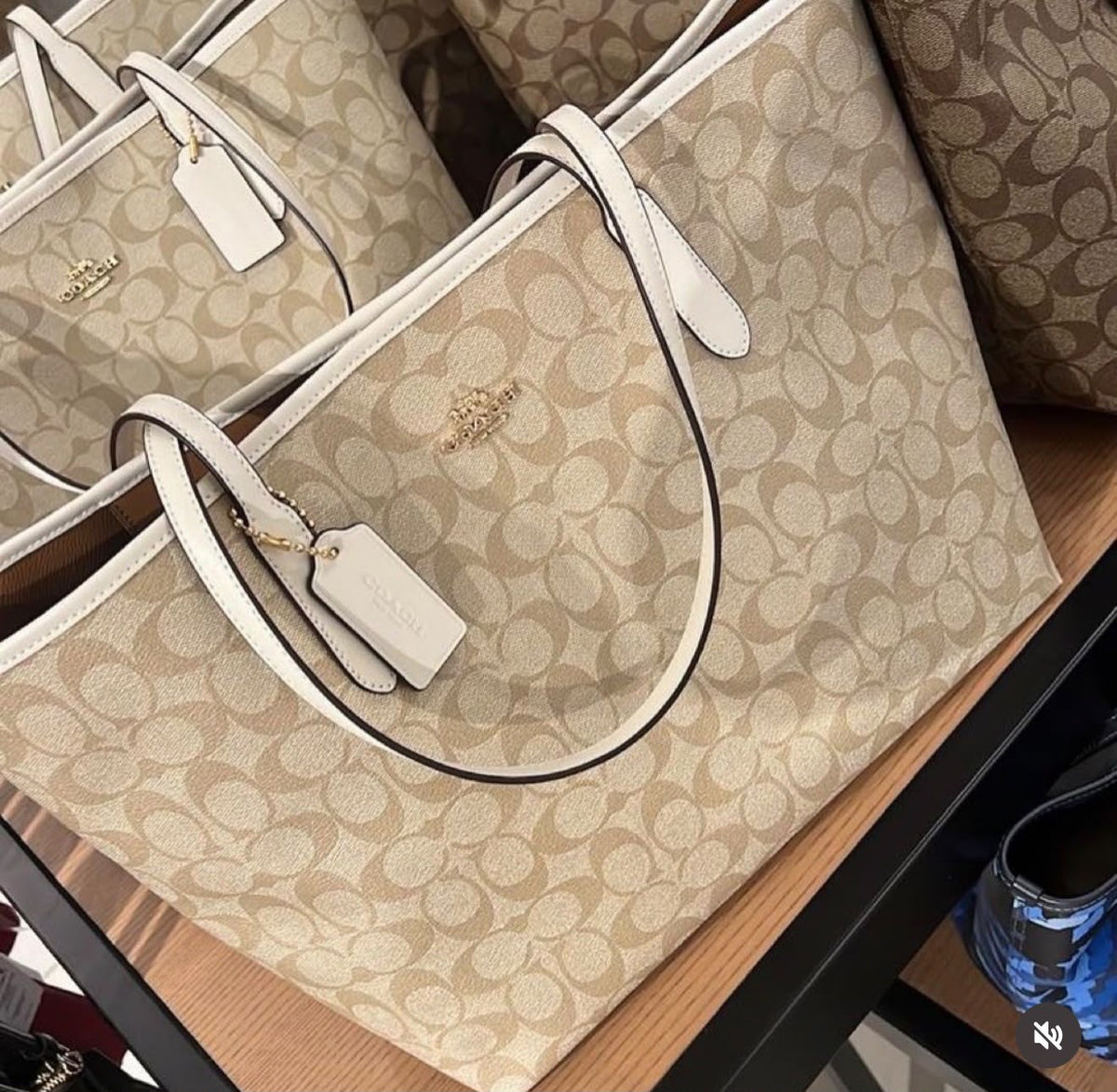 Cartera Coach Classic City Tote Bag L Con Blanco