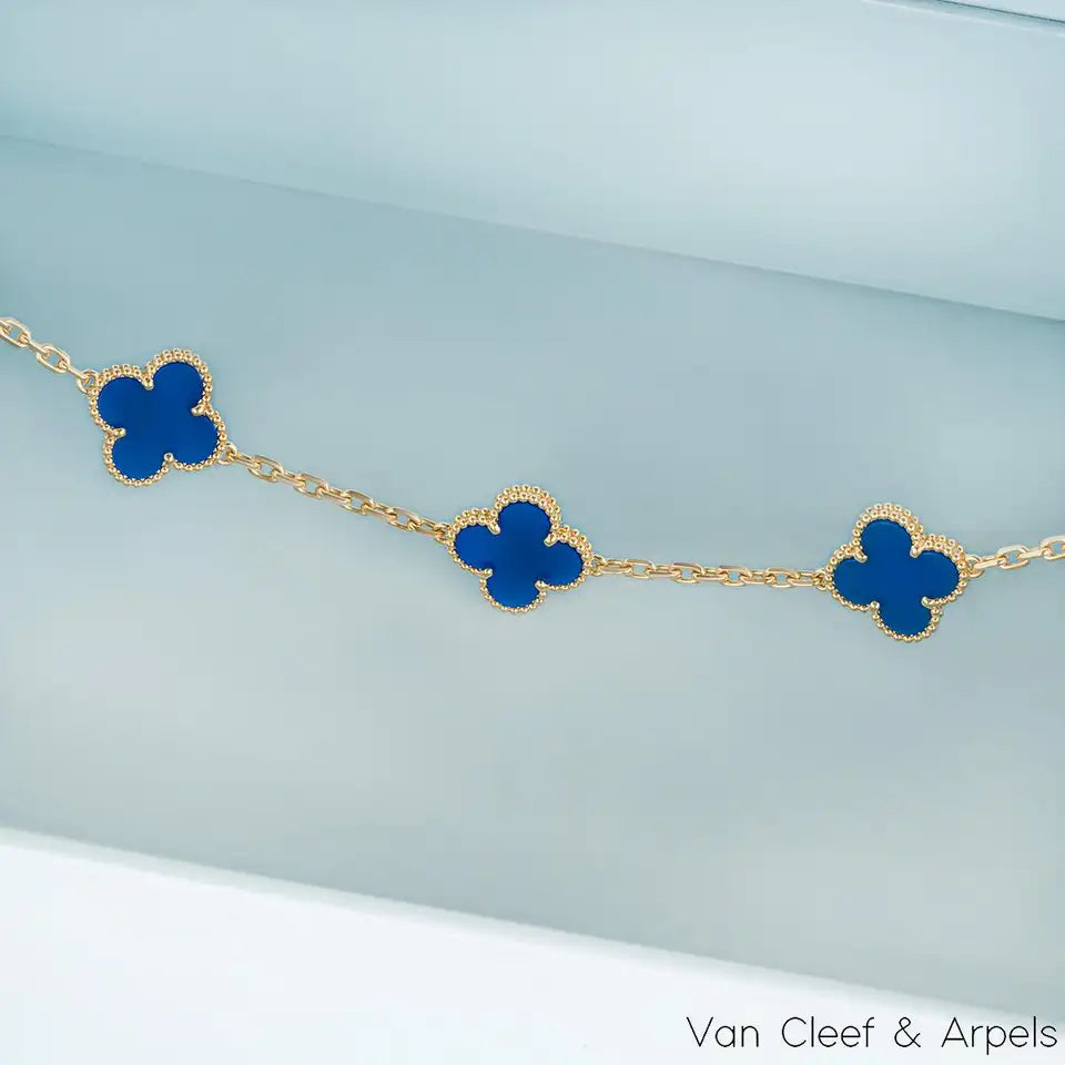 Pulsera Van Cleef Vintage Alhambra Azul Marino