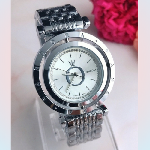 Reloj Pandora giratorio en plateado