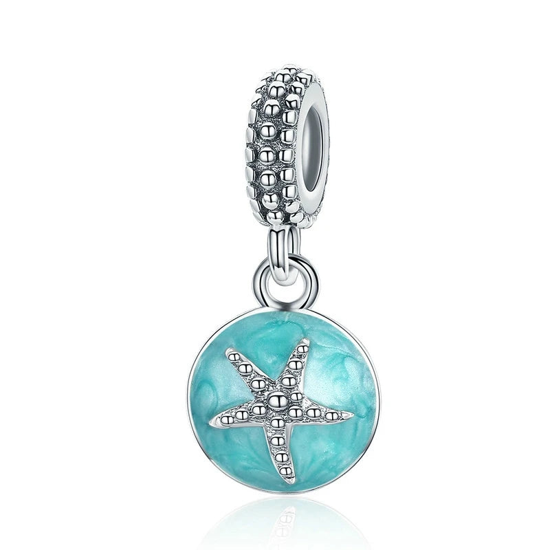 Charm Pandora Estrella de Mar Fondo Azul