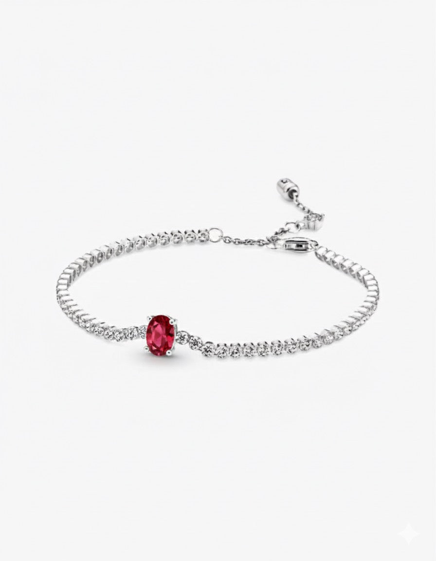 Pulsera Pandora De Pavé Brillante Roja