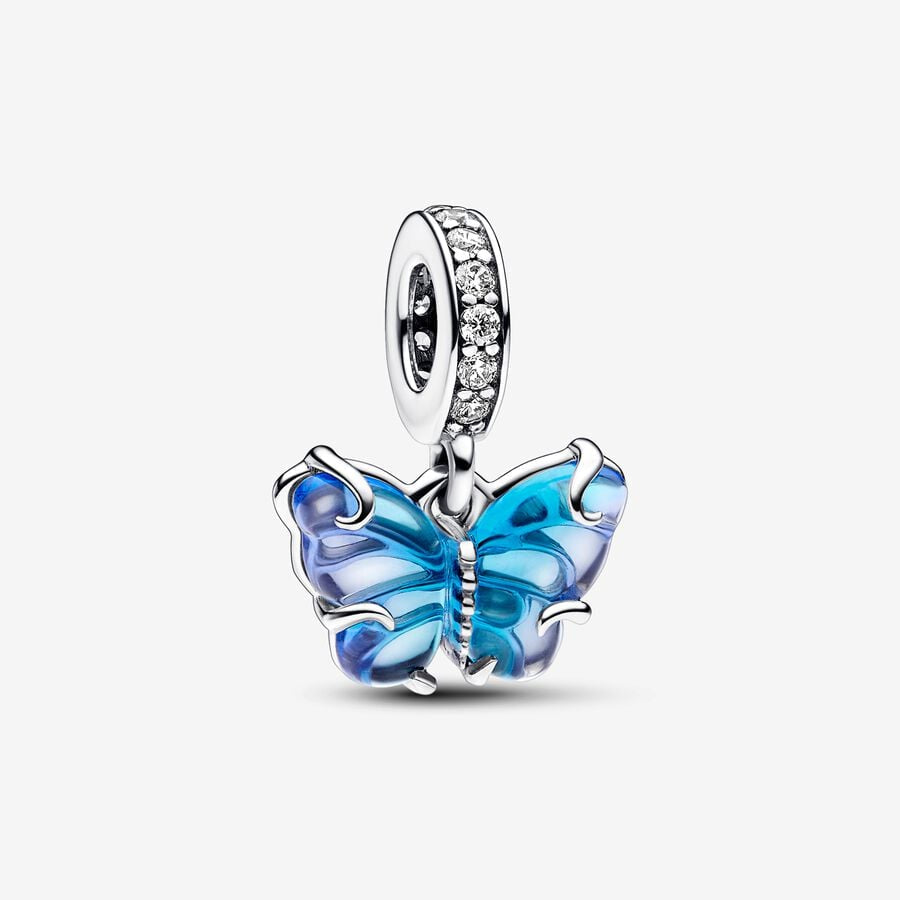 Charm Pandora Colgante de Cristal de Murano Mariposa