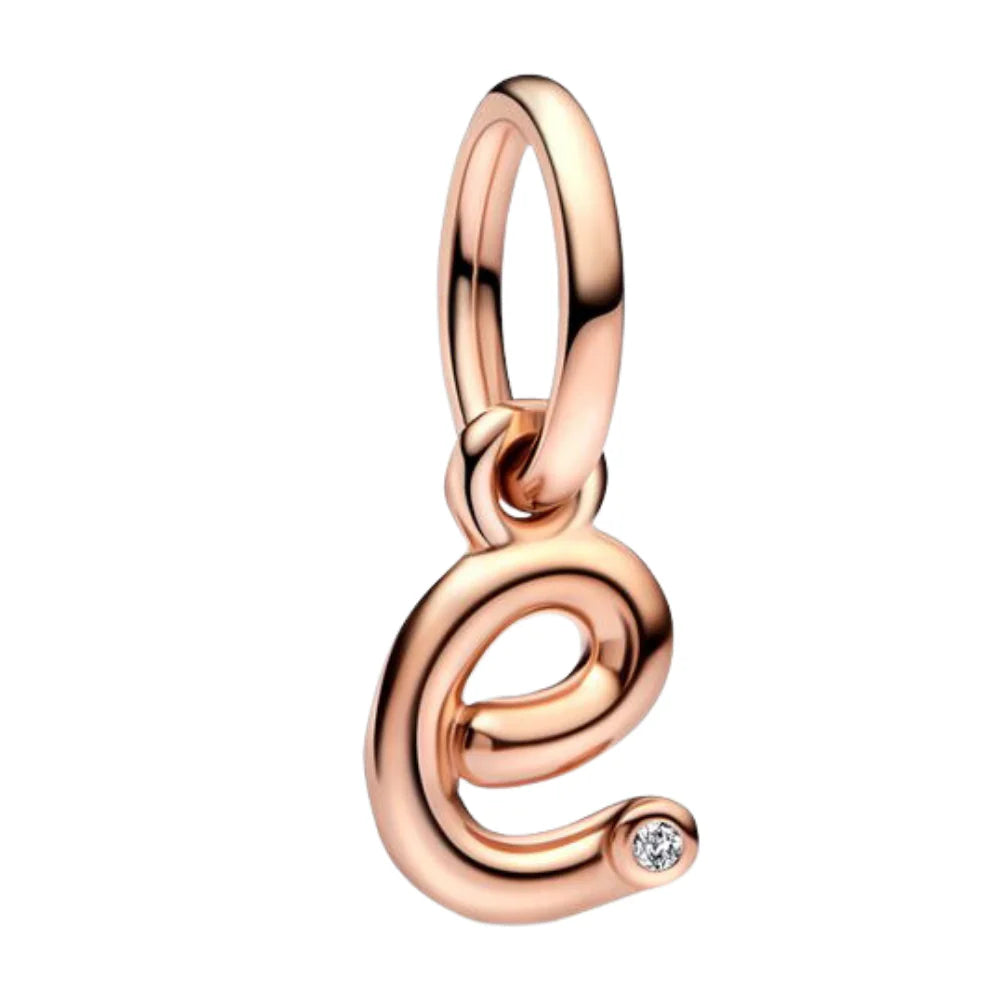 Charm Pandora Inicial Abecedario de la A - Z minúscula Rose Gold