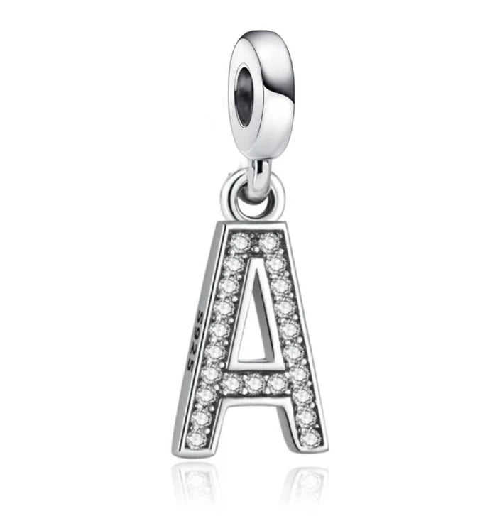 Charm Pandora Inicial Abecedario Brillante en Molde de la A-Z
