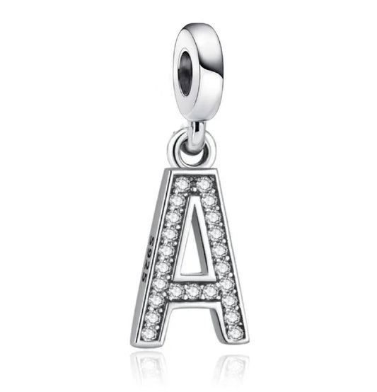 Charm Pandora Inicial Abecedario Brillante en Molde de la A-Z