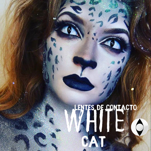 Lentes De Contacto Meetone Halloween Tono White Cat