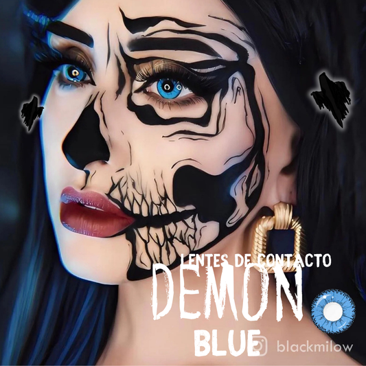 Lentes De Contacto Meetone Halloween Tono Demon Blue