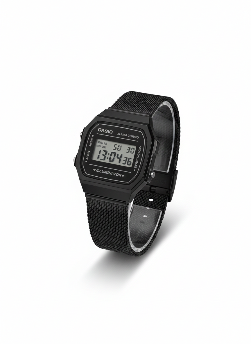Reloj Casio con Correa de Malla Negro